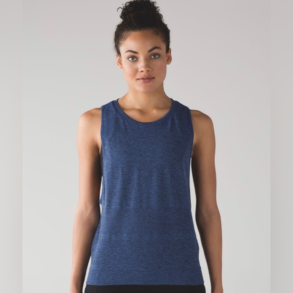 lululemon breeze by muscle tank top (color: cerulean blue, size: 4) - Picture 1 of 4